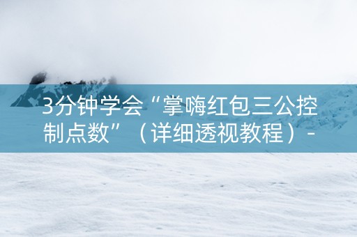 3分钟学会“掌嗨红包三公控制点数”（详细透视教程）-哔哩哔哩