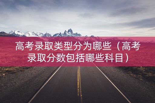 高考录取类型分为哪些（高考录取分数包括哪些科目）