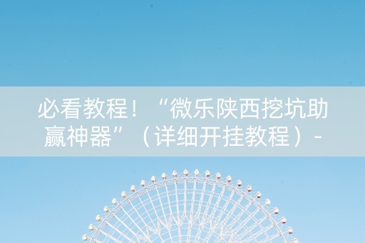 必看教程！“微乐陕西挖坑助赢神器”（详细开挂教程）-哔哩哔哩