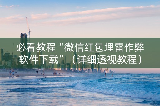 必看教程“微信红包埋雷作弊软件下载”（详细透视教程）-哔哩哔哩