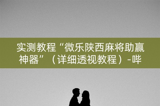 实测教程“微乐陕西麻将助赢神器”（详细透视教程）-哔哩哔哩
