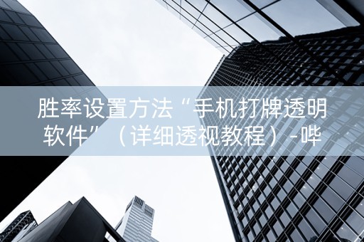 胜率设置方法“手机打牌透明软件”（详细透视教程）-哔哩哔哩