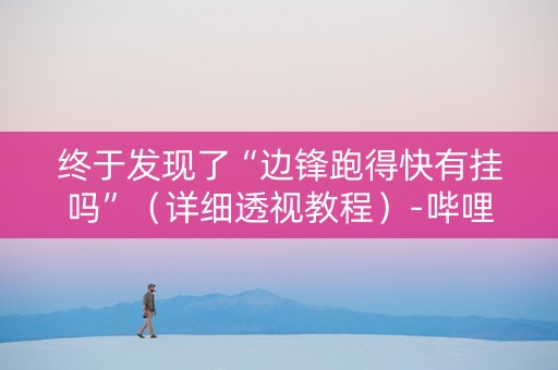 终于发现了“边锋跑得快有挂吗”（详细透视教程）-哔哩哔哩