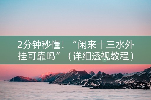 2分钟秒懂！“闲来十三水外挂可靠吗”（详细透视教程）-哔哩哔哩