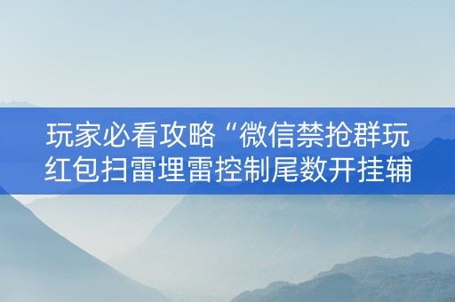 玩家必看攻略“微信禁抢群玩红包扫雷埋雷控制尾数开挂辅助”（详细透视教程）-哔哩哔哩