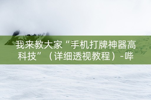 我来教大家“手机打牌神器高科技”（详细透视教程）-哔哩哔哩