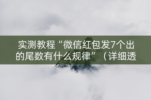 实测教程“微信红包发7个出的尾数有什么规律”（详细透视教程）-哔哩哔哩