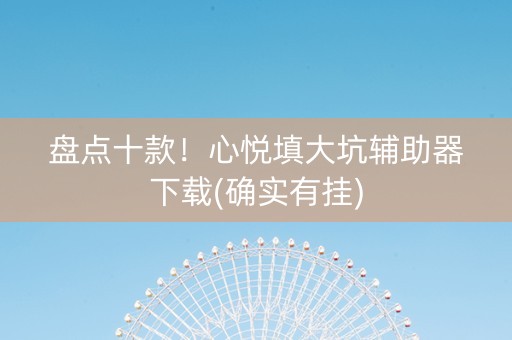 盘点十款！心悦填大坑辅助器下载(确实有挂)