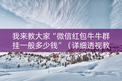 我来教大家“微信红包牛牛群挂一般多少钱”（详细透视教程）-哔哩哔哩