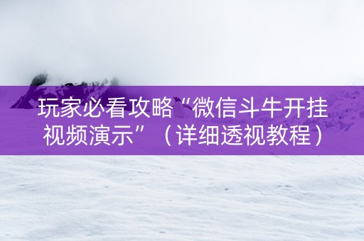 玩家必看攻略“微信斗牛开挂视频演示”（详细透视教程）-哔哩哔哩