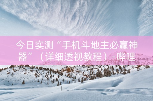 今日实测“手机斗地主必赢神器”（详细透视教程）-哔哩哔哩