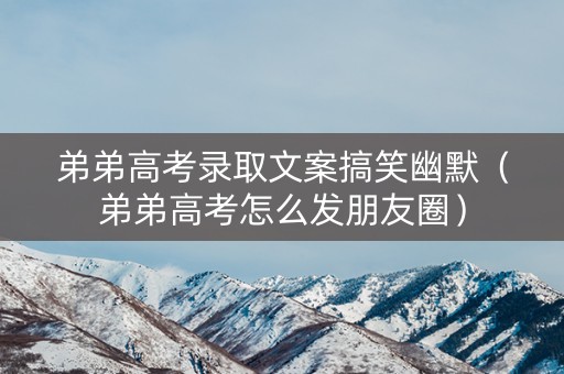 弟弟高考录取文案搞笑幽默（弟弟高考怎么发朋友圈）