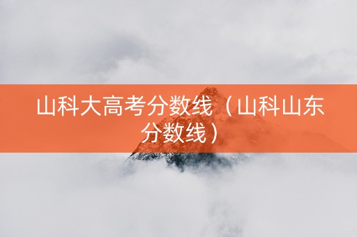 山科大高考分数线（山科山东分数线）