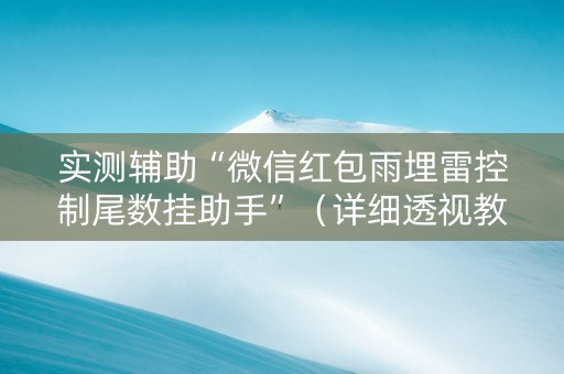实测辅助“微信红包雨埋雷控制尾数挂助手”（详细透视教程）-哔哩哔哩