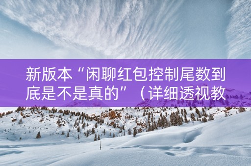 新版本“闲聊红包控制尾数到底是不是真的”（详细透视教程）-哔哩哔哩