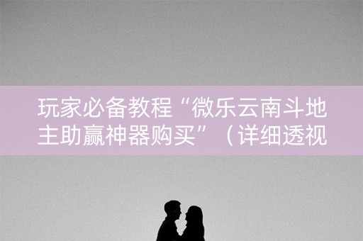 玩家必备教程“微乐云南斗地主助赢神器购买”（详细透视教程）-哔哩哔哩