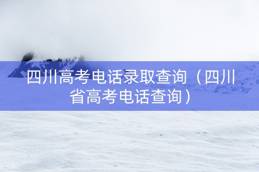 四川高考电话录取查询（四川省高考电话查询）