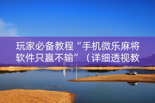玩家必备教程“手机微乐麻将软件只赢不输”（详细透视教程）-哔哩哔哩