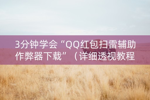 3分钟学会“QQ红包扫雷辅助作弊器下载”（详细透视教程）-哔哩哔哩