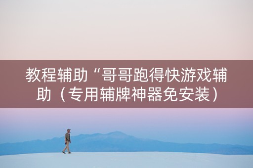 教程辅助“哥哥跑得快游戏辅助（专用辅牌神器免安装）