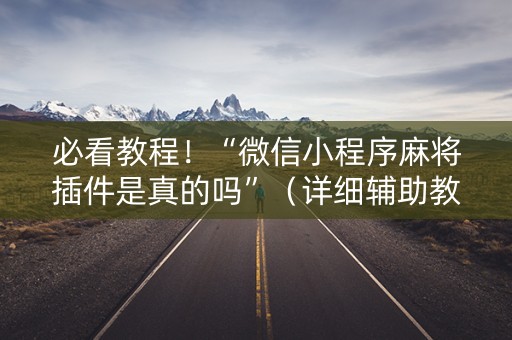 必看教程！“微信小程序麻将插件是真的吗”（详细辅助教程）-哔哩哔哩