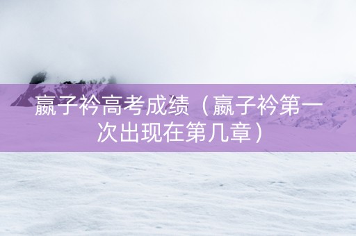 嬴子衿高考成绩（嬴子衿第一次出现在第几章）