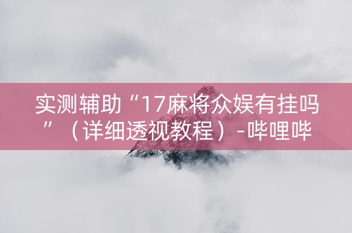 实测辅助“17麻将众娱有挂吗”（详细透视教程）-哔哩哔哩