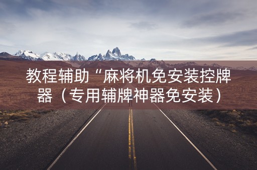 教程辅助“麻将机免安装控牌器（专用辅牌神器免安装）