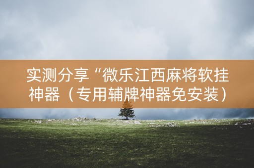 实测分享“微乐江西麻将软挂神器（专用辅牌神器免安装）