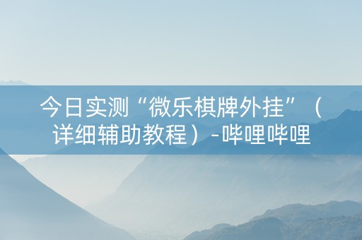 今日实测“微乐棋牌外挂”（详细辅助教程）-哔哩哔哩