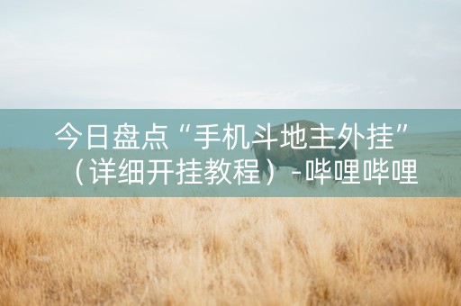 今日盘点“手机斗地主外挂”（详细开挂教程）-哔哩哔哩