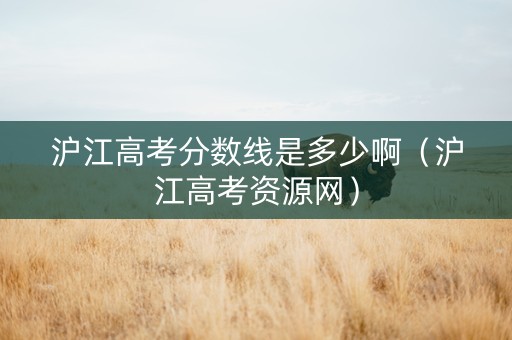 沪江高考分数线是多少啊（沪江高考资源网）