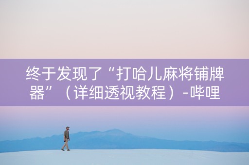 终于发现了“打哈儿麻将铺牌器”（详细透视教程）-哔哩哔哩