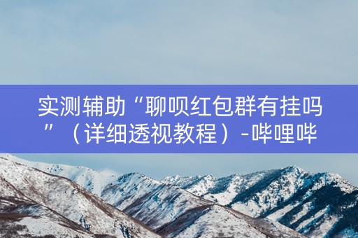 实测辅助“聊呗红包群有挂吗”（详细透视教程）-哔哩哔哩