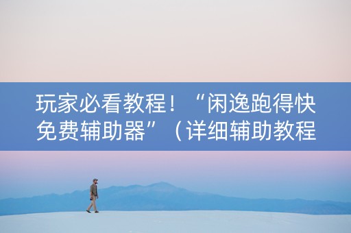 玩家必看教程！“闲逸跑得快免费辅助器”（详细辅助教程）-哔哩哔哩
