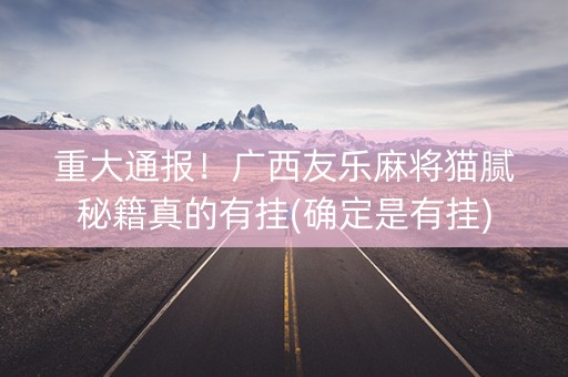 重大通报！广西友乐麻将猫腻秘籍真的有挂(确定是有挂)
