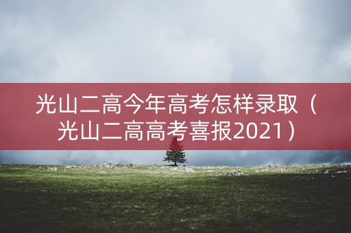 光山二高今年高考怎样录取（光山二高高考喜报2021）