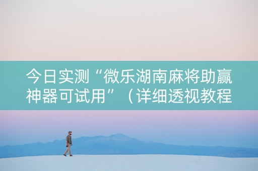 今日实测“微乐湖南麻将助赢神器可试用”（详细透视教程）-哔哩哔哩