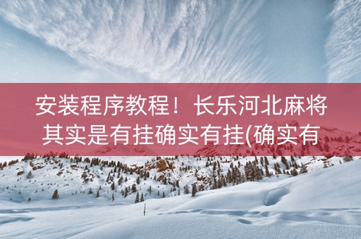 安装程序教程！长乐河北麻将其实是有挂确实有挂(确实有挂)