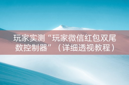 玩家实测“玩家微信红包双尾数控制器”（详细透视教程）-哔哩哔哩