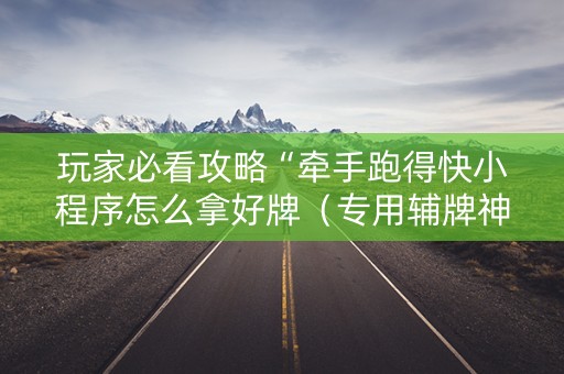 玩家必看攻略“牵手跑得快小程序怎么拿好牌（专用辅牌神器免安装）