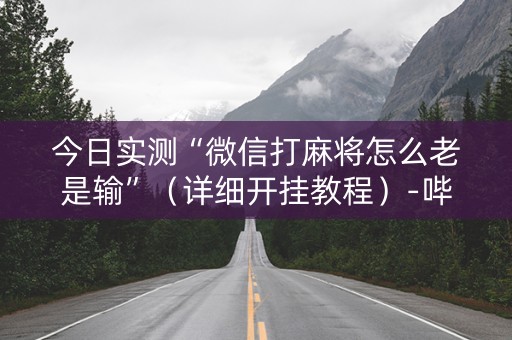 今日实测“微信打麻将怎么老是输”（详细开挂教程）-哔哩哔哩