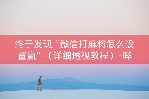 终于发现“微信打麻将怎么设置赢”（详细透视教程）-哔哩哔哩