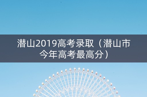 潜山2019高考录取（潜山市今年高考最高分）