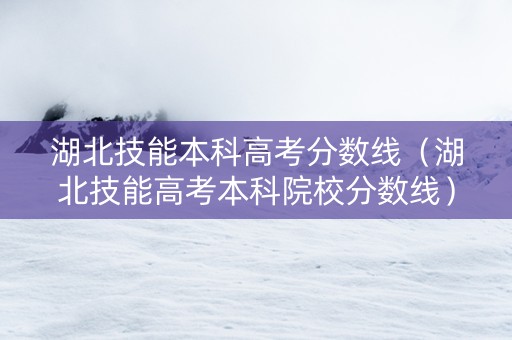 湖北技能本科高考分数线（湖北技能高考本科院校分数线）