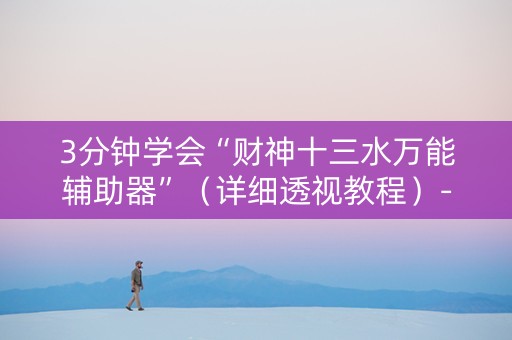 3分钟学会“财神十三水万能辅助器”（详细透视教程）-哔哩哔哩