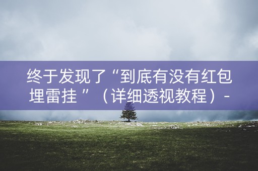 终于发现了“到底有没有红包埋雷挂 ”（详细透视教程）-哔哩哔哩