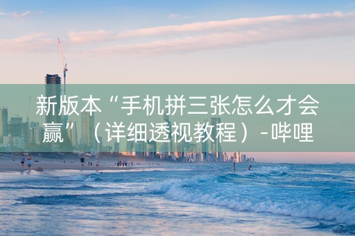 新版本“手机拼三张怎么才会赢”（详细透视教程）-哔哩哔哩