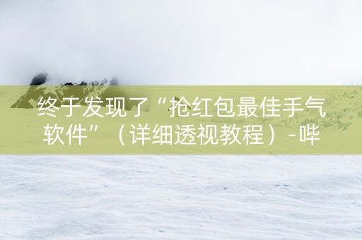 终于发现了“抢红包最佳手气软件”（详细透视教程）-哔哩哔哩