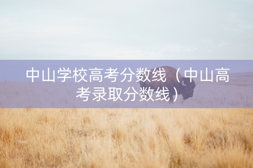 中山学校高考分数线（中山高考录取分数线）